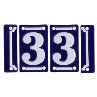 Best for Boots huisnummer 33 - met sierrand - Oudhollands - emaille - blauw/wit Best for Boots huisnummer 33 - met sierrand - Oudhollands - emaille - blauw/wit