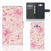 Samsung Galaxy J7 2016 Hoesje Pink Flowers | Portemonnee hoesje