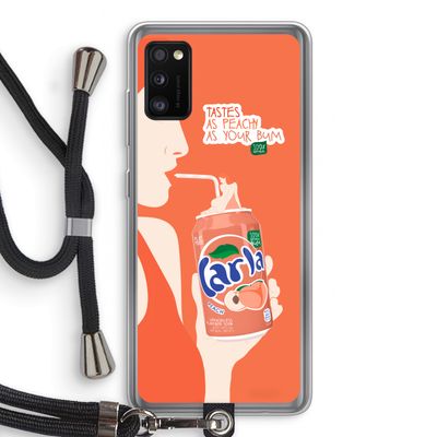 Peach please!: Samsung Galaxy A41 Transparant Hoesje met koord