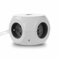 ACT Connectivity Stekkerdoos kubus met 3 stopcontacten, 30W Power Delivery USB-C/A poorten, kabellengte 1,5m - thumbnail
