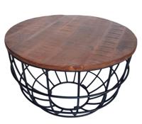 Noah - bijzettafel - massief Altholz - metaal - ø 55 cm