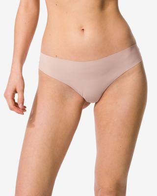 HEMA Damesstring micro lasercut met kant beige (beige)