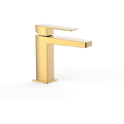 Wastafelkraan Tres Slim | Opbouw | Mengkraan | Standaard model | 1-hendel | Vierkant | 24k Goud glans