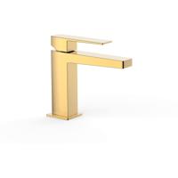 Wastafelkraan Tres Slim | Opbouw | Mengkraan | Standaard model | 1-hendel | Vierkant | 24k Goud glans