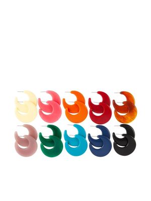 Kenneth Jay Lane lot de dix paires de boucles d'oreilles (années 1970) - Orange