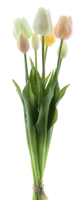 PSO Classic tulip bundle Sally x7 nw yellow/green combo 47 cm kunstbloem - Nova nature