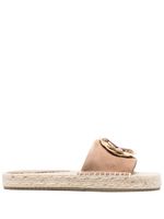 Tory Burch claquette Double T à design tressé - Marron - thumbnail