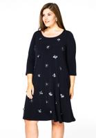 Yoek Jurk met pailletten | Blauw | Maat 46/48