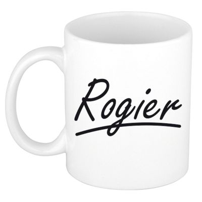 Naam cadeau mok / beker Rogier met sierlijke letters 300 ml Naam cadeau mok / beker Rogier met sierlijke letters 300 ml