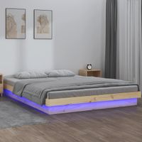 Bedframe LED massief hout 140x200 cm - thumbnail