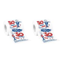 Rol Toiletpapier voor 50 jaar man - Set van 2x stuks - met grappige tekst - 50e verjaardag funcadeau