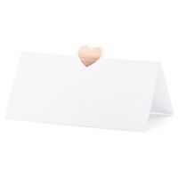 Naamkaartjes/plaatskaartjes Lief - Bruiloft - rosegoud/wit - 10x stuks - 10 x 5 cm