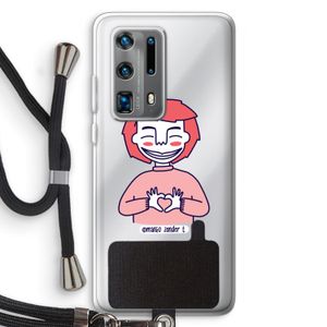 Hartje: Huawei P40 Pro Plus Transparant Hoesje met koord