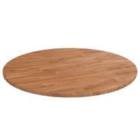 Tafelblad rond Ø80x1,5 cm bewerkt massief eikenhout lichtbruin