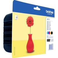 Brother Inktcartridge LC121 Origineel Combipack Zwart, Cyaan, Magenta, Geel LC121VALBP