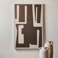 Kave Home Schilderij Salmi Linnen - Bruin - thumbnail