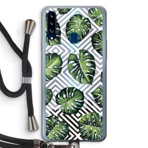 Geometrische jungle: Samsung Galaxy A20s Transparant Hoesje met koord