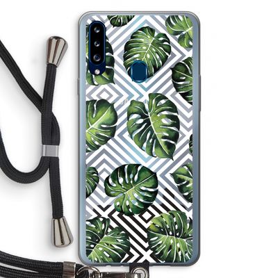 Geometrische jungle: Samsung Galaxy A20s Transparant Hoesje met koord