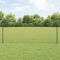VidaXL Hek met paal grijs 0,8 x 10 m staal en pvc