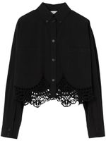 Burberry chemise en macramé à coupe crop - Noir - thumbnail