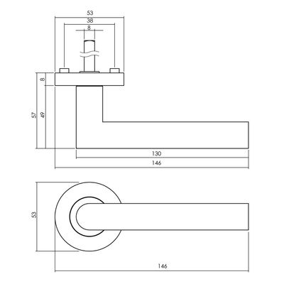 Deurkruk Bastian op ronde rozet 52x10mm met n