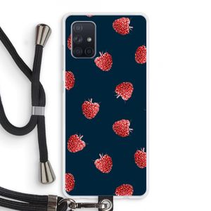 Framboosjes: Samsung Galaxy A71 Transparant Hoesje met koord