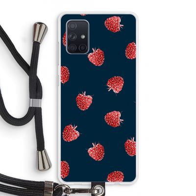 Framboosjes: Samsung Galaxy A71 Transparant Hoesje met koord