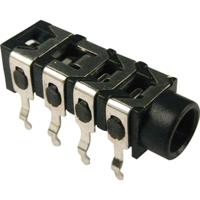 Cliff FC68128 Jackplug 3,5 mm Bus, inbouw horizontaal Aantal polen: 4 Stereo Zwart 1 stuk(s)