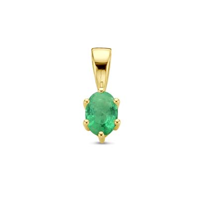 14K Geelgouden Hanger met Mei Geboortesteen - 13x4,5mm