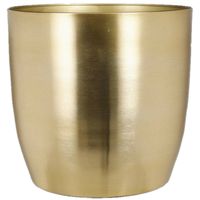 Mica Decorations - Plantenpot-bloempot - metaal - goud - D28 en H27cm - Plantenpotten