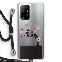 Happy days: Oppo A94 5G Transparant Hoesje met koord