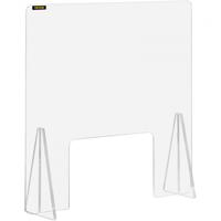 VEVOR Sneeze Guard Shield, 60,96 x 60,96 cm Bureauverdeler, Acryl Bureauscheidingswand, met 20,32 x 30,48 cm Venster en 2 Stuks Sokkels, Veel Gebruikt in Banken, Klinieken, Scholen, Kantoren, Hotels