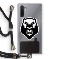 Angry Bear (white): Samsung Galaxy Note 10 Transparant Hoesje met koord