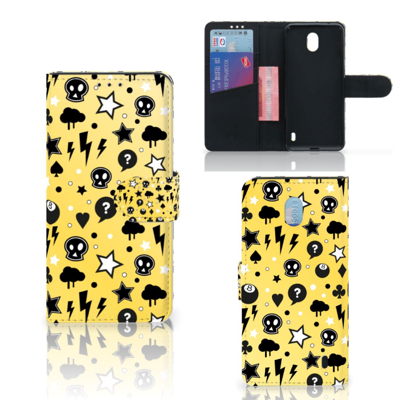 Telefoonhoesje met Naam Nokia 1 Plus Punk Geel Telefoonhoesje met Naam Nokia 1 Plus Punk Geel