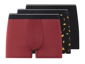 LIVERGY 3 heren boxers (Zwart/rood, XXL)