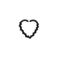 Zwarte hartvormige Continuous Ring Piercingringen - thumbnail
