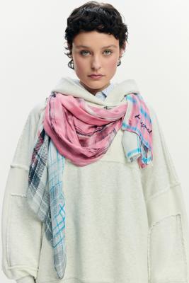 Rechthoekige grunge sjaal - BROWN - U