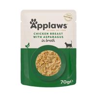 APPLAWS Chicken fillet with asparagus in broth - nat kattenvoer - 70g