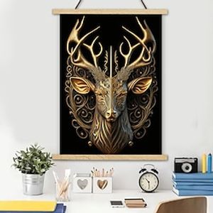 zwarte glod dierenposters met hanger muurkunst canvas prints schilderij woondecoratie dcor opgerold canvas geen frame Lightinthebox