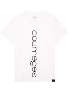 Courrèges t-shirt en coton à logo imprimé - Blanc