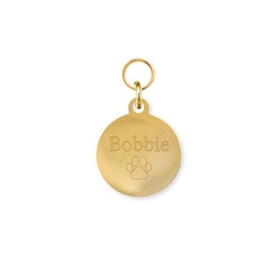 Dierenpenning | Eigen tekst - Rond 13 mm - Goud