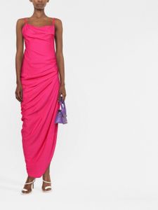 Jacquemus robe froncée à détail de fente - Rose