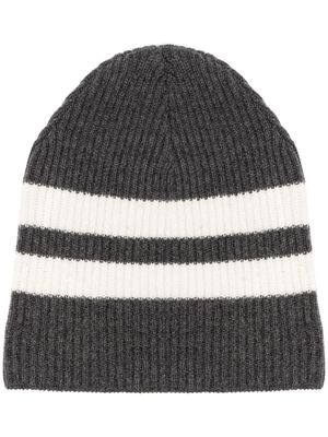 Cashmere In Love bonnet en maille nervurée - Gris