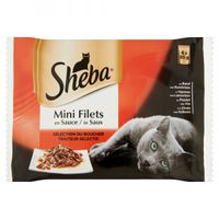 Sheba Mini Filets Traiteur Selectie in saus natvoer kat (zakjes 85 g) 12 x 85 g - thumbnail