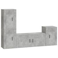 The Living Store TV-meubelset - Betongrijs - 1x 100x34.5x40cm 3x 40x34.5x60cm