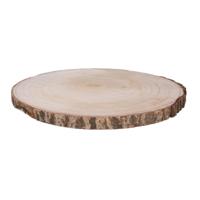 Kaarsenbord/decoratie dienblad - houten boomschijf - D45 x H3 cm - rond - tafeldecoratie schaal