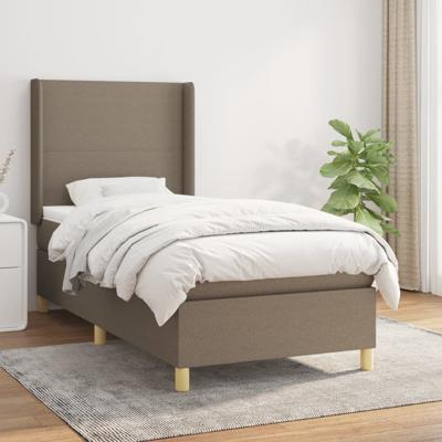 Boxspring met matras stof taupe 90x200 cm