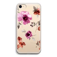 Geschilderde bloemen: iPhone 7 Transparant Hoesje