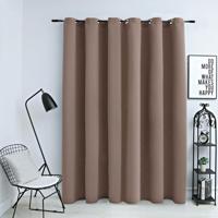 VidaXL Gordijn verduisterend met metalen ringen 290x245 cm taupe