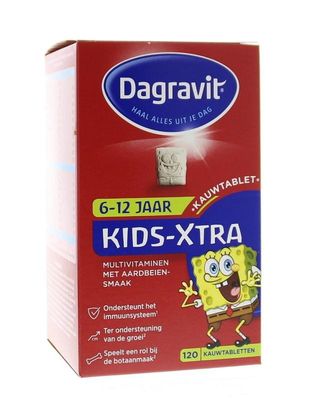 Dagravit Multi kids framboos 6-12 jaar (120 Kauwtab)
